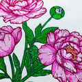 Garden peonies Machine embroidery design - 5 sizes