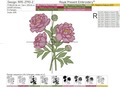 Garden peonies Machine embroidery design - 5 sizes