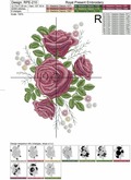Garden roses Machine Embroidery Design - 2 sizes