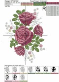 Garden roses Machine Embroidery Design - 2 sizes