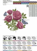 Garden roses with butterflies - 4 sizes