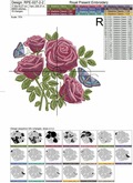 Garden roses with butterflies - 4 sizes