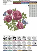 Garden roses with butterflies - 4 sizes
