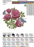 Garden roses with butterflies - 4 sizes