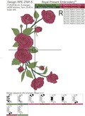 Garland of Roses Machine Embroidery Design - 5 sizes