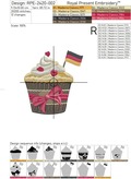 Germany flag Cupcake Machine Embroidery Design
