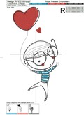 Girl and Boy on Balloons Machine Embroidery Designs - 4 sizes