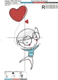 Girl and Boy on Balloons Machine Embroidery Designs - 4 sizes
