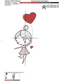 Girl and Boy on Balloons Machine Embroidery Designs - 4 sizes