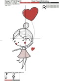 Girl and Boy on Balloons Machine Embroidery Designs - 4 sizes