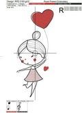 Girl and Boy on Balloons Machine Embroidery Designs - 4 sizes