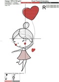 Girl and Boy on Balloons Machine Embroidery Designs - 4 sizes
