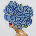 Girl in a flower hat - 5 sizes