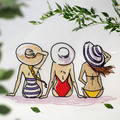 Girls at Beach - 7 sizes