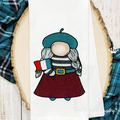 Gnome Frenchwoman with flag large - 4 sizes