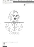 Gogol russian writer Machine embroidery design - 3 sizes
