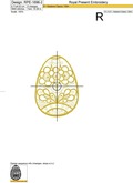 Gold Easter Egg Machine Embroidery Design - 3 sizes