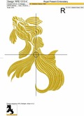 Gold Fish Machine Embroidery Design - 4 sizes