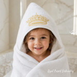 Gold Royal Crown Machine Embroidery Design – 3 Sizes