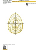 Gold line Easter Egg Machine Embroidery Design - 3 sizes
