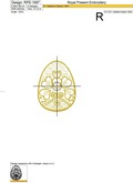 Gold line Easter Egg Machine Embroidery Design - 3 sizes