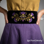 Majestic Golden thistles border - 7 sizes