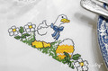 Goose in flowers with Easter egg Cross-stitch machine embroidery design