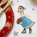 Goose on skates Christmas Machine Embroidery Design - 7 sizes