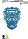 Gorilla head Machine Embroidery Design - 3 sizes
