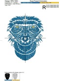Gorilla head Machine Embroidery Design - 3 sizes