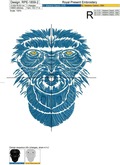 Gorilla head Machine Embroidery Design - 3 sizes