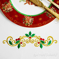 Graceful Christmas border gold holly - 3 sizes