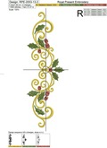 Graceful Christmas border gold holly - 3 sizes