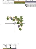 Grape Corners Machine Embroidery Designs - 6 sizes