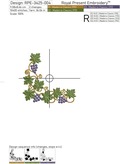 Grape Corners Machine Embroidery Designs - 6 sizes