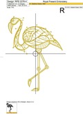 Graphic Flamingo Machine Embroidery Design - 5 sizes
