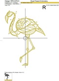 Graphic Flamingo Machine Embroidery Design - 5 sizes
