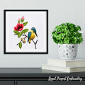 Green Kingfisher Long stitch machine embroidery design