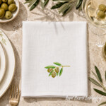Mediterranean Green Olives Machine Embroidery Design - 2 sizes