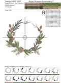 Green pine branches and cones wreath - 3 sizes