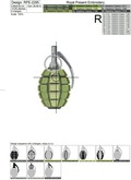 Grenade Machine Embroidery Design - 3 sizes