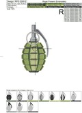Grenade Machine Embroidery Design - 3 sizes