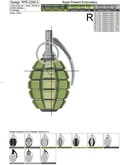 Grenade Machine Embroidery Design - 3 sizes