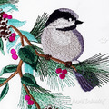 Grey Tit Machine Embroidery Design - 3 sizes