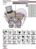 Groom and Bride Bears Machine Embroidery Design - 3 sizes