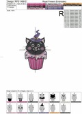 Halloween Cat Cupcake Machine Embroidery Design - 3 sizes
