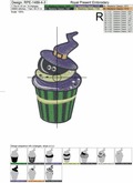 Halloween Cupcake Machine Embroidery Design - 3 sizes