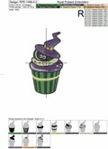 Halloween Cupcake Machine Embroidery Design - 3 sizes