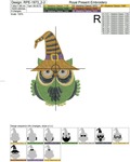 Halloween Owl in a cap Machine Embroidery Design - 3 sizes
