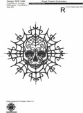 Halloween Skull in Web Machine Embroidery Design - 3 sizes